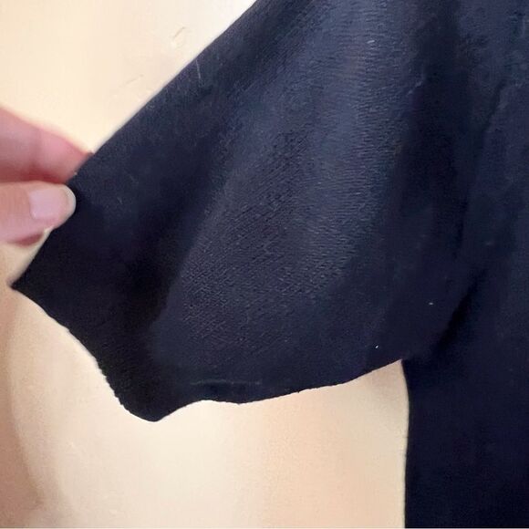 Weekend Max Mara Womens Made in Italy Short Sleeve Zippered Black Sweater Size L - Picture 3 of 6